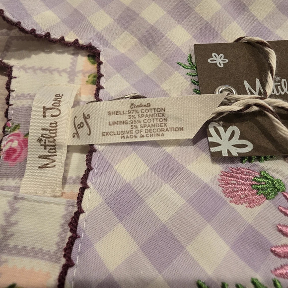 Matilda Jane Girls Enchanted Garden Prudence Gingham Tunic Top Size 8 NEW - Picture 8 of 9